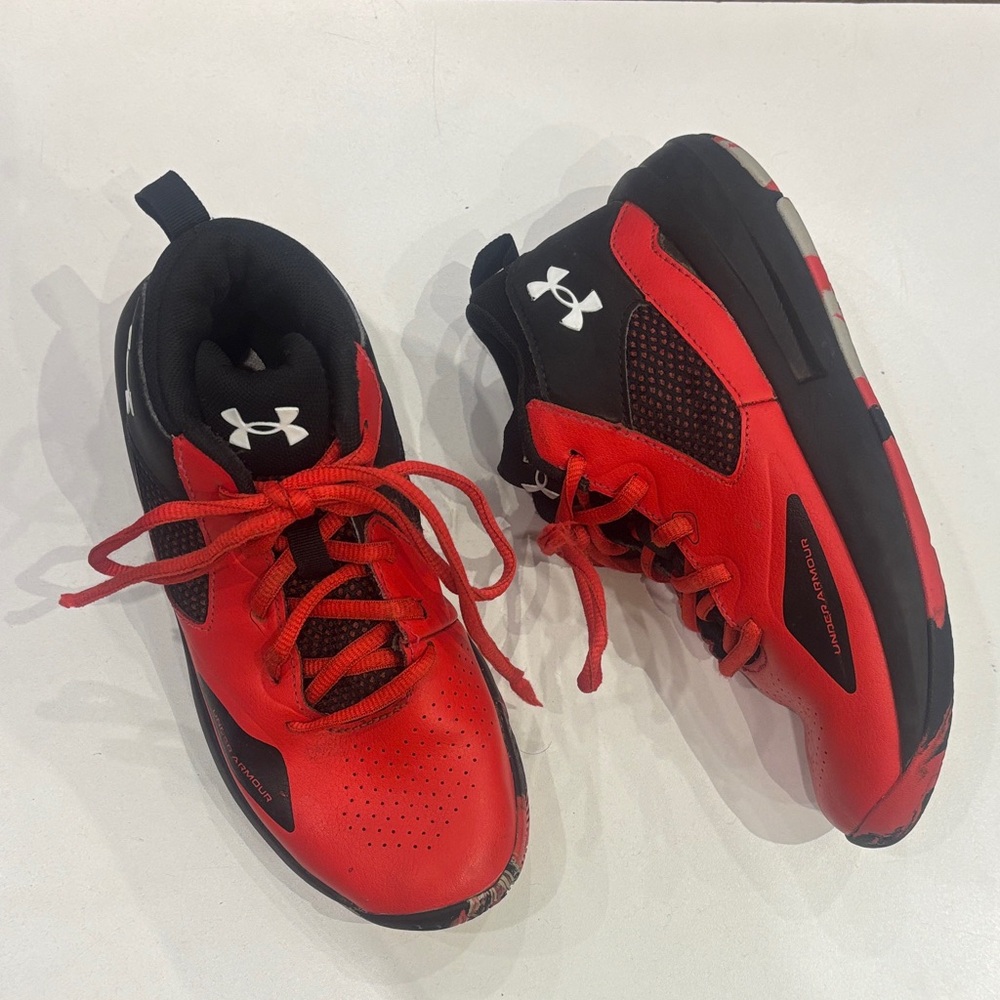 Under Armour Kids Red and Black Athletic Sneakers